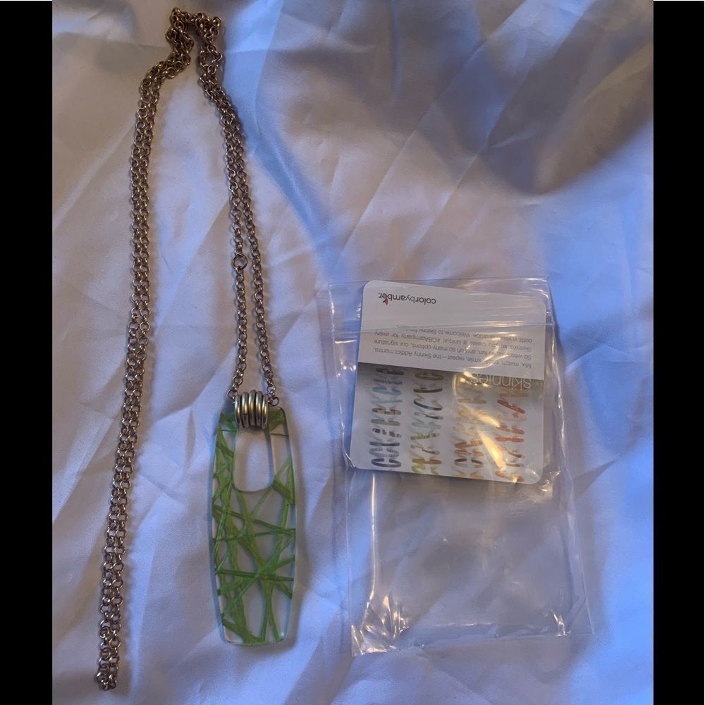 Long‎ Green Eco Friendly Necklace Color by Amber